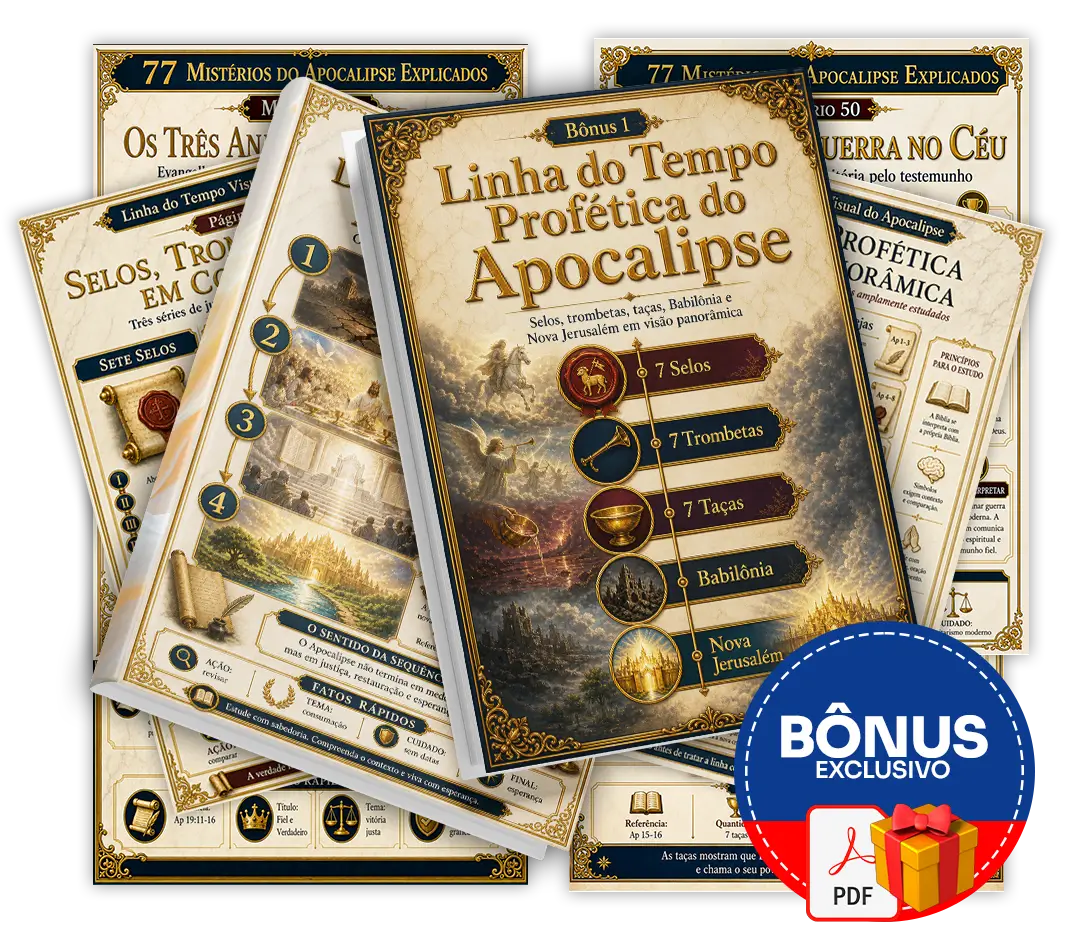 Mockup do bônus Linha do Tempo Visual do Apocalipse