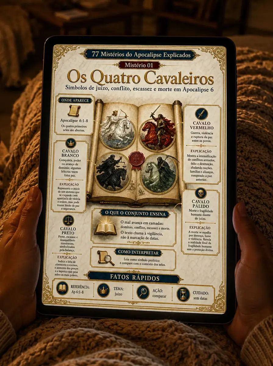 Prévia em tablet dos Quatro Cavaleiros